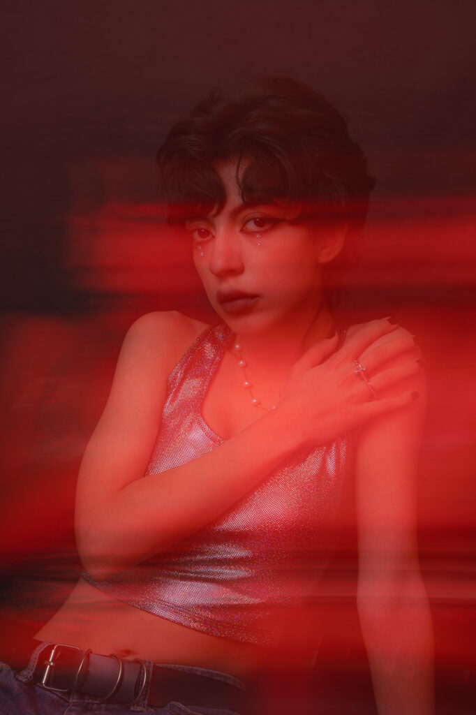 light streak portrait / shutter drag portrait example 3