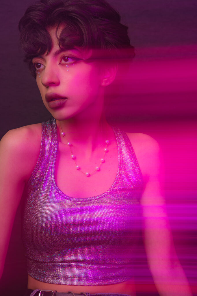 light streak portrait / shutter drag portrait example 1
