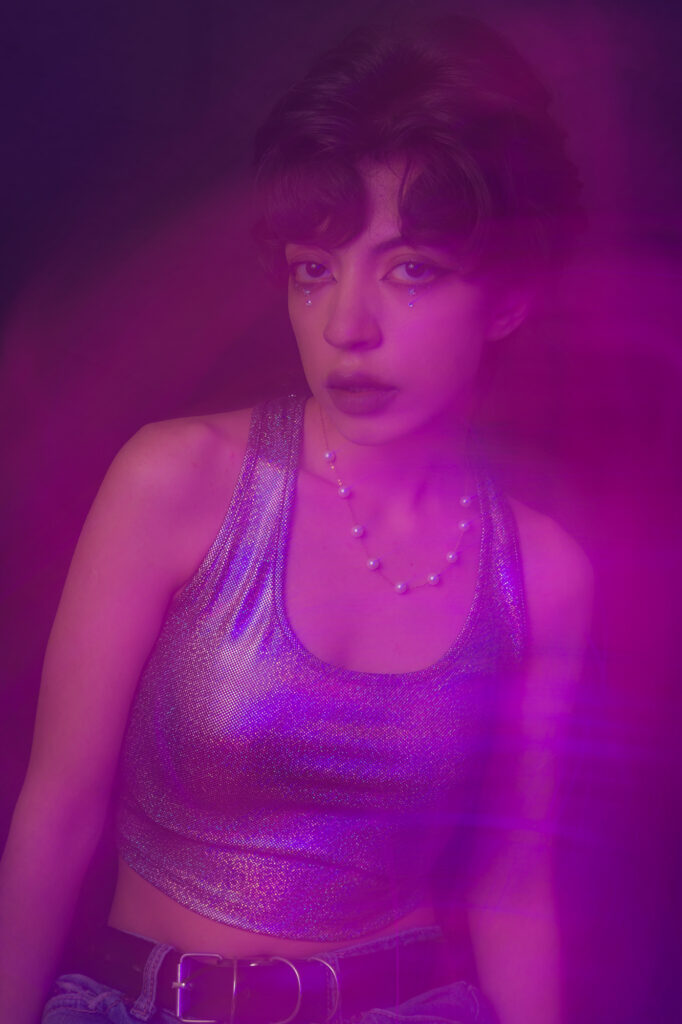 light streak portrait / shutter drag portrait example 4