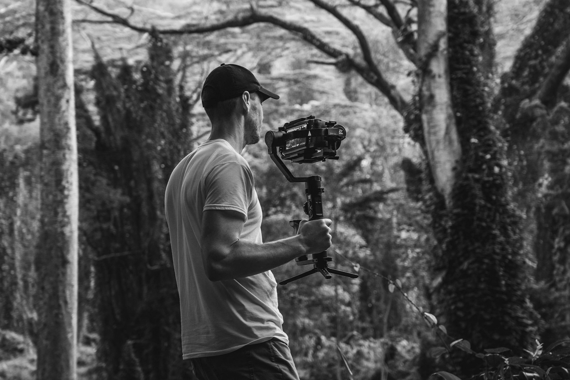 man with a camera on a gimbal in the nature - Natural Light for Video - How to Avoid Flicker and Exposure Swings