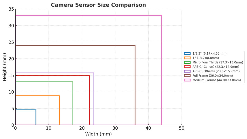 camera sensor size comparison chart